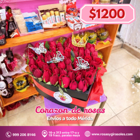 Corazón de rosas