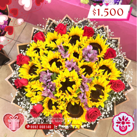 Alegría de Girasoles y Rosas