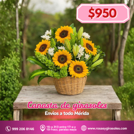 Canasta de girasoles