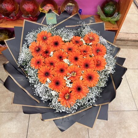 Corazón de Gerberas ramo 
Gotitas de amor