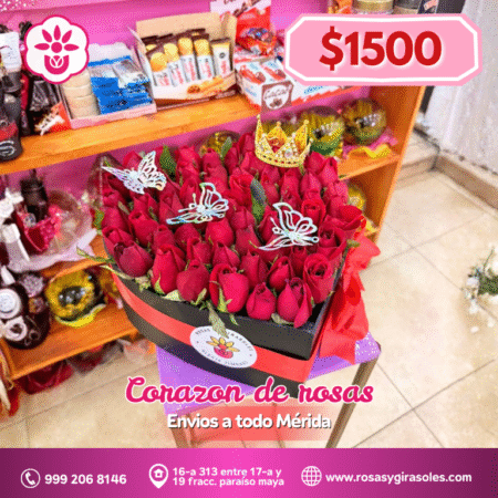 Corazón de rosas