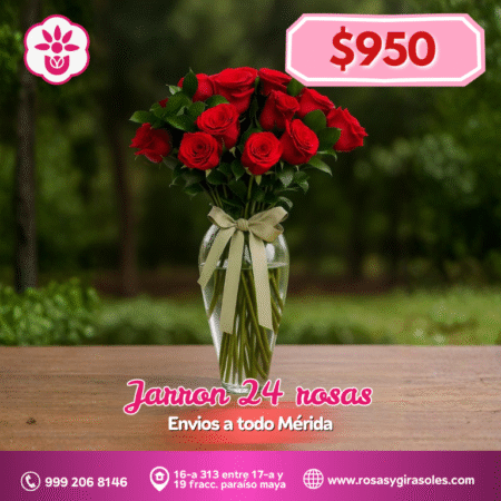 Jarrón 24 rosas
