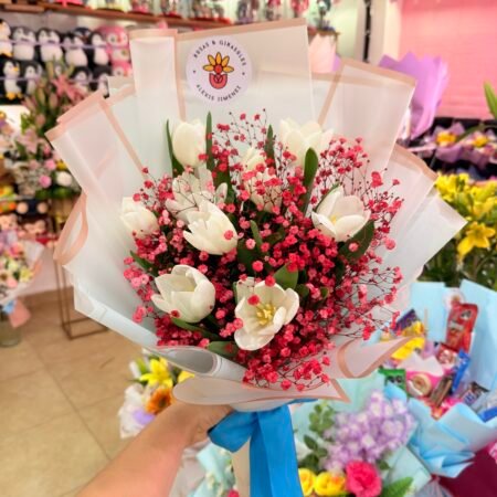 Tulipanes white and red